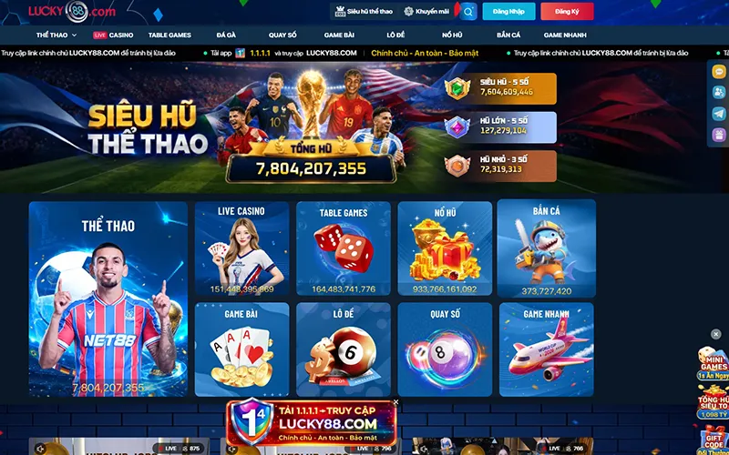 LUCKY88 - Sân chơi hoàn tiền thua tới 30%